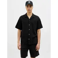 Jack & Jones Joreaster Patras Resort Shirt Ss Ln - Black - L