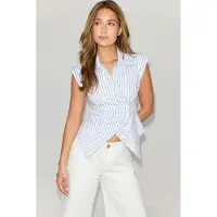 Gina Tricot Wrap Shirt - Blue - 38