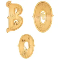Melitt 3 PCS Wooden Halloween Charcuterie Board BOO Halloween Decorations Serving Tray for Indoor Kitchen Table Fireplace