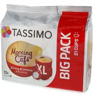TASSIMO Kahvikapselit Morning Cafe XL (yhteensopiva Bosch -kapselikeitinten kanssa), 21 kpl.