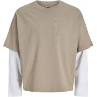 Jack & Jones Paita 'JCOBIARRITZ' vaaleanruskea / valkoinen