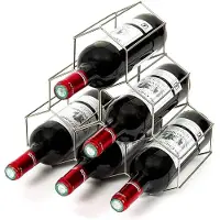 SmartaSaker Viiniteline metallia 6 pullolle, hopea