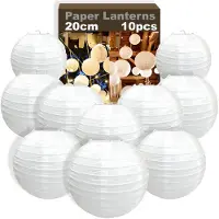 LIVMAN 10 kpl taitettavat paperilyhdyt, halkaisija 30 cm, JR23001