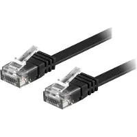 Deltaco U/UTP Cat6 laitekaapeli, litteä, 7m, 250MHz, musta