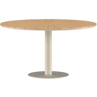 Ebuy24 Ruokapöytä, Croft Pyöreä, 120 cm, Beige, Alumiini Tiikki