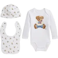 Ralph Lauren Lahjapaketti - Kuolalappu/Pipo/Body p/h - Valk - - 50 - Bodyt P/H