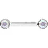 Wildcat Muse Barbell - nännikoru - 14,0 mm, Hopeinen metalli, Aurora Boreale