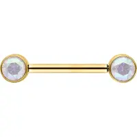 Wildcat Muse Barbell - nännikoru - 16,0 mm, Kultainen metalli, Aurora Boreale