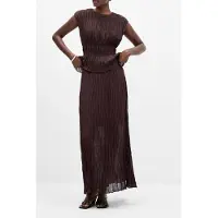 French Connection Saylor Pleated Overlay Skirt - Brown - 38