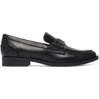 GUESS for woman. FLTBSOLEA14 Beliso black Leather Loafers (38), Flat, None, Casual, Classic