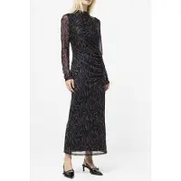 French Connection Zaria Mesh L/S Dress - Black - S