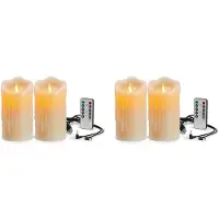 Semoic 4X LED Flickering Flameless Candles,Rechargeable Candle,Real Wax Candles with Remote Control