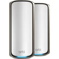 Netgear Orbi 970 Series RBE972S -mesh WiFi -järjestelmä, Wi-Fi 7, BE27000, Quad-band, 2 kpl, 10G WAN -portilla, harmaa