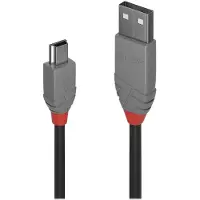 Lindy USB 2.0 Type A - Mini-B -kaapeli - Anthra Line - 5m -