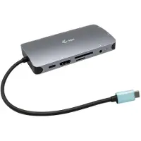 I-Tec Metal C31NANODOCKVGAPD, Langallinen, USB 3.2 Gen 1 (3.1 Gen 1) Type-C, 100 W, 3,5 mm, Hopea, MicroSD (TransFlash), SD