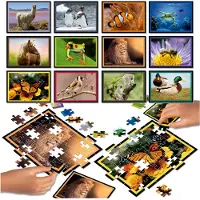 Educa Puzzle - - Battle Jr Natura - 12 puzzles - 42 palapeliä - Luonto-teema - Lapsille 7-vuotiaasta alkaen