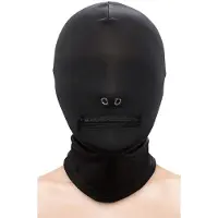 NSNovelties Zippered Mouth Hood Black