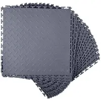 DUOKU Liitettäviä autotallimattoja--16 kappaletta-Modulaarinen lattiapinta 513 x 513 x 5 mm-PVC-liukastumista estävät matot-Harmaa grafiitti
