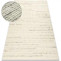 Rugsx Alfombra NEPAL 2100 blanco / naturales gris - lana, de doble cara 140x190 cm