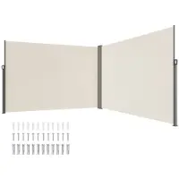 DUOKU Kääntyvä Sivukatos - - 79'' x 236'' - Vesitiivis Yksityisyysnäyttö - Beige - Rauta