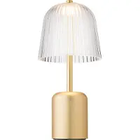 Nuura LED-akkupöytälamppu Asteea, messinkivärinen, korkeus 27 cm himmennettävä, Messinki/kulta, Olohuone/ruokailutila, Metalli, Moderni