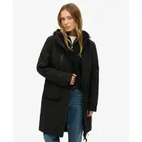 Superdry for woman. W5011989A Longline Parka black (S), Casual, Polyester