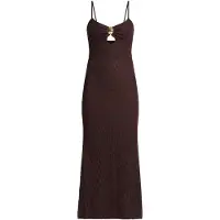 Bardot Karla Gold Clasp Midi Dress - Brown - M