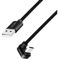Logilink corner Usb-c kaapeli 1m lataukseen ja dataan, musta