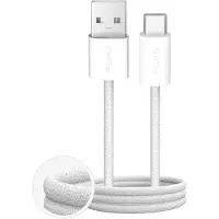 Puro Fabrik 2.0 10W USB-A - USB-C punottu kaapeli 1.5m - valkoinen