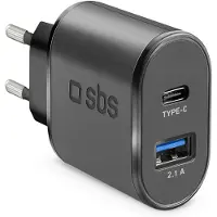SBS Charger 1x USB-A 1x USB-C 2.1 A (TETRAVUSBTC2AFAST)