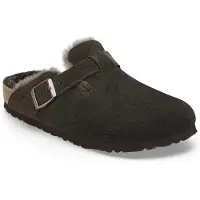Birkenstock unisex. 1020567 Boston Shearling Leather Clogs (Regular Fit) mocha (36), Brown, Flat, None, Casual