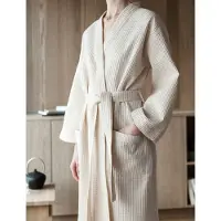 Hoie Vega Waffle Bath Robe - Cream - S/M