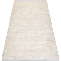 Rugsx Alfombra moderna DUKE 51533 crema - Geométrico, estructurada, muy suave, flecos 180x270 cm