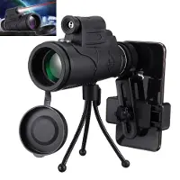 MaxPower 40x60 monokulaarinen HD Optic BAK4 Low Night Vision led taskulampputeleskooppi kolmijalkaisella puhelintelineellä