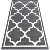 Rugsx Alfombra SKETCH - F730 Enrejado Trébol marroquí gris/blanco 140x190 cm
