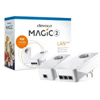 Devolo Magic 2 LAN triple Starter Kit, 2400 Mbit/s, IEEE 802.1p, IEEE 802.3, IEEE 802.3ab, IEEE 802.3az, IEEE 802.3u, IEEE 802.3x, Tyyppi F, Gigabitti (8510)