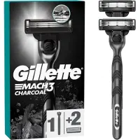 Gillette Mach3 Charcoal partakone + vaihtopäät 2 kpl