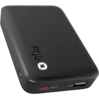 SBS POWERBANK 10000 MAH LED, 1XUSB-A AFC + 1XUSB-C PD20W, BLACK (TEBBCT10000PDLDK)