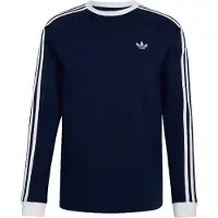 Adidas Originals Paita '3-STRIPES LONGSLEEVE' tummansininen / valkoinen