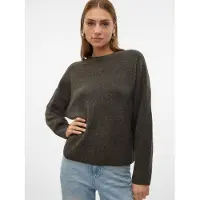 Vero Moda Vmboom Ls O-Neck Pullover Ga Noos - Brown - L