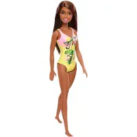 Barbie - Beach Doll - Dark Haired w. Yellow Flowers (GHW39)