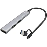 I-Tec 4-porttinen 3.2 Gen1 USB-A/C -hubi, 0,15m, harmaa