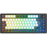 Deltaco GAMING – DK480 CH 75% Mechanical Gasket Keyboard, PBT keycaps, Pre-lubed hotswap switches,RGB,Black (GAM-205-CH)