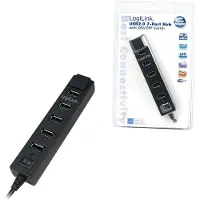 2Direct USB 2.0 7-Port Hub with On/Off Switch, 480 Mbit/s, 270 g, 143 x 230 x 70 mm (UA0124)