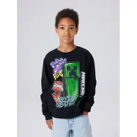 Name it Nkmdai Minecraft Nreg Sweat Bru Noos Bfu - Black - 122-128