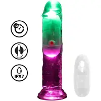 RealCock - LED Vibrating Straight Cock - Transparent - 15cm