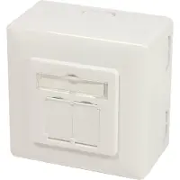 Dsit NP0124, 2 x RJ-45, STP, 6a, Metallinen, Valkoinen, ISO/IEC 11801 TIA/EIA 568C.2, 6 A