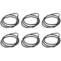 Semoic 6pcs 25.5 Inch 3MM Rubber Neck Cord Necklace with Stainless Steel Closure - Black