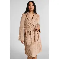 Hunkemoller Robe Short Flannel - Beige - XL/XXL