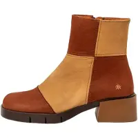 Art for woman. 1128511F9003_0MU Leather Ankle Boots 1285 Warsaw brown, beige (39), 3 to 5 cm, Zip, Casual